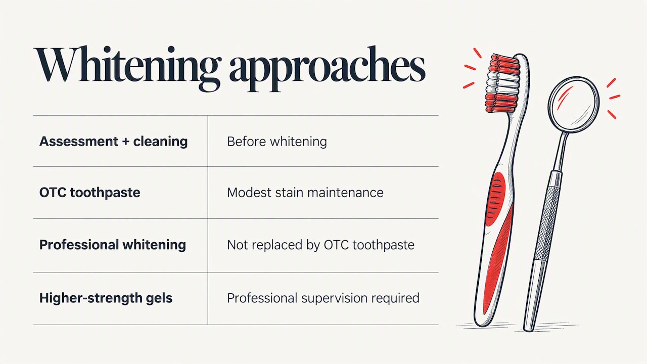 Three whitening options after cleaning