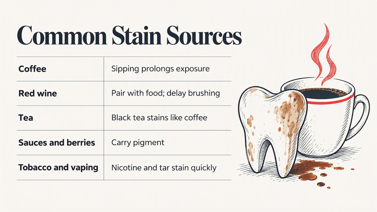 Five common sources of tooth staining