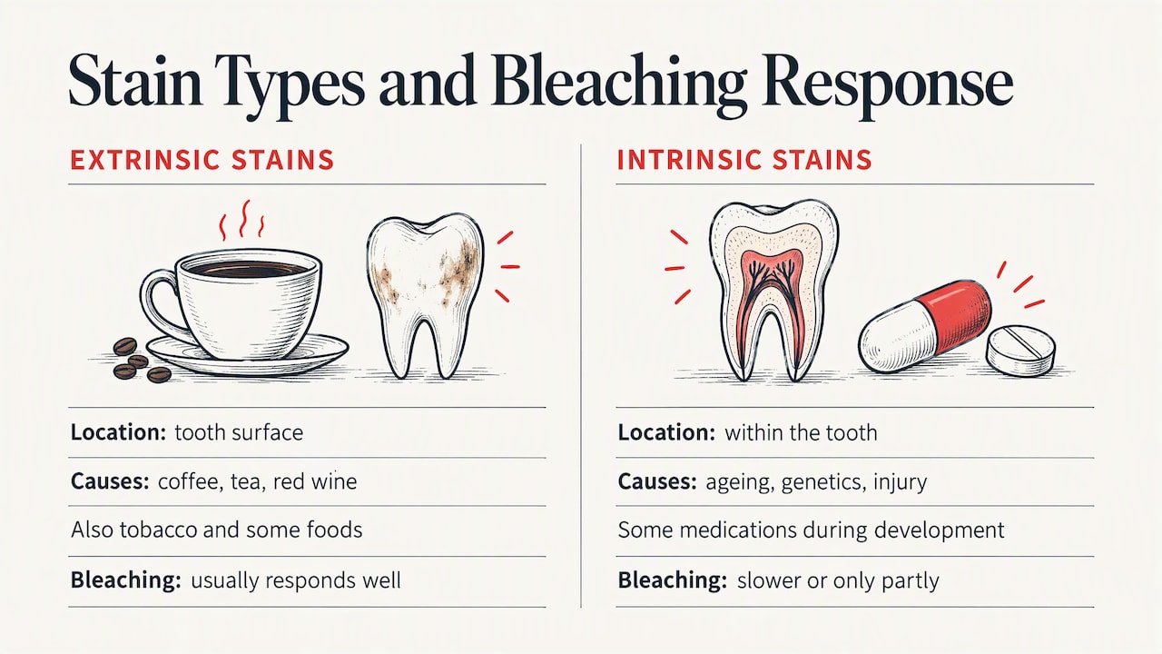 Comparison of surface and intrinsic tooth stains